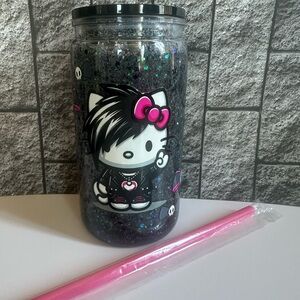 Hello Kitty Glitter 16oz. Tumbler with Pink Straw